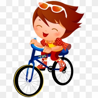 Cycling Clipart Transparent - Kids Cycling Clip Art, HD Png Download