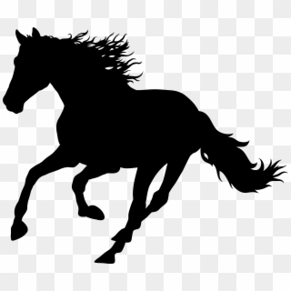 Running Horse Silhouette Png Transparent Clip Art Image, Png Download
