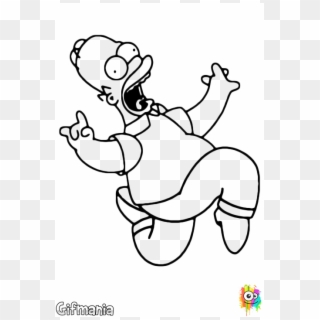 Homer Simpson - Dibujos En Blanco Y Negro De Los Simpson, HD Png Download