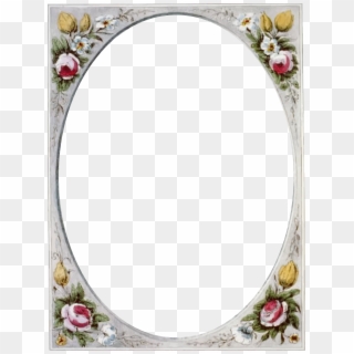 Flower Oval Frame Png Download - Victorian Flower Clip Art Borders, Transparent Png