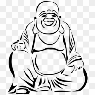 Medium Image - Laughing Buddha Clipart Black And White, HD Png Download