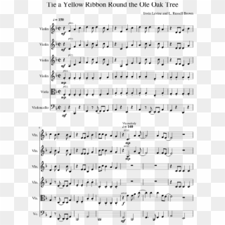 Tie A Yellow Ribbon Round The Ole Oak Tree Sheet Music - Dragon Hunter Violin Notes 2, HD Png Download