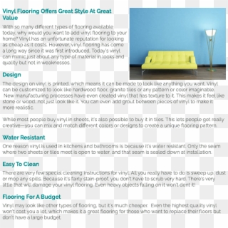 Vinyl Flooring Offers Great Style At Great Value With - Couch, HD Png Download