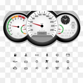 Speedometer Clipart Gif Transparent - Car Control Panel Icon, HD Png Download