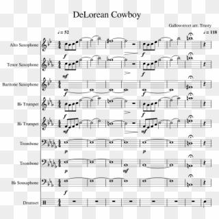 Delorean Cowboy Sheet Music For Alto Saxophone, Tenor - Somebody To Love Clarinet Sheet Music, HD Png Download