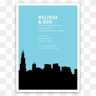 Chicago Skyline Silhouette Party Invitations Ian Amp - Chicago Silhouette, HD Png Download