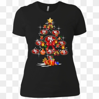 San Francisco 49ers Christmas Tree Boyfriend T-shirt - San Francisco 49ers, HD Png Download