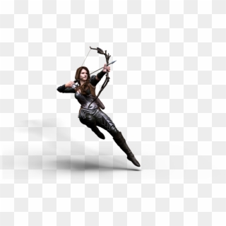 Archer Png Transparent - Woman Drawing A Bow, Png Download