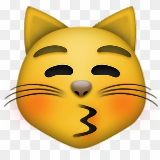 Gato Cat Emoji Emojisticker Sonrojado Clipart Free - Kissing Cat Emoji, HD Png Download