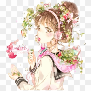 Anime Render Tumblr Google Search Renders Pinterest - Anime Girl Flower Render, HD Png Download