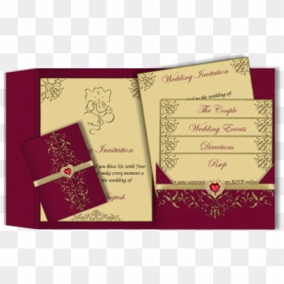 Email Wedding Pocket Fold Design Luxury Indian - Lord Ganesha Wedding Card, HD Png Download