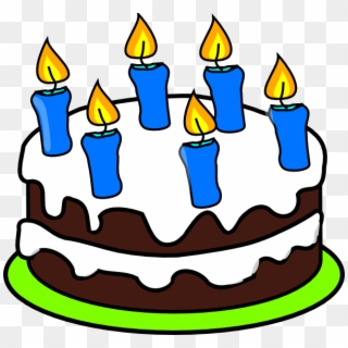 Cake Candles Clip Art At Clker Com Ⓒ - Birthday Cake With 6 Candles Clipart, HD Png Download