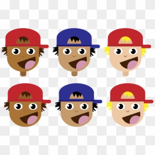 Red Baseball Cap Clipart - Boys With Cap Clipart, HD Png Download