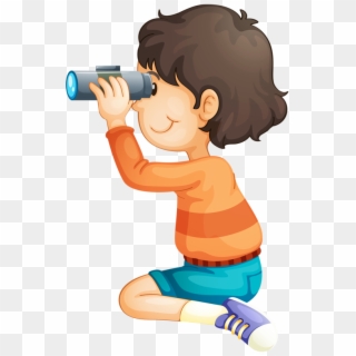 Png Binoculars Clip Art And Baby - Boy With Binoculars Png, Transparent Png