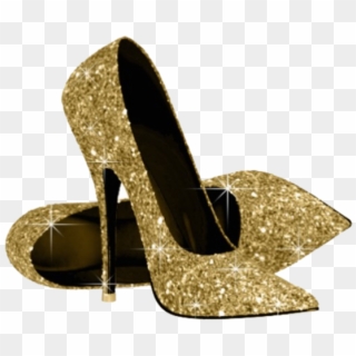 Gold Shoes Image - Gold Glitter Heels Png, Transparent Png