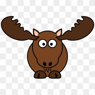 Deer, Mammal, Moose, Antler, Animal, Brown, Funny - Moose Clip Art, HD Png Download