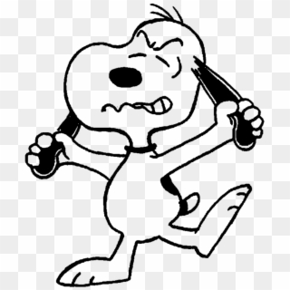 Picture Transparent Library Snoopy Charlie Brown Woodstock - Snoopy Angry, HD Png Download