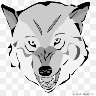 Cartoon wolf face clipart. Free download transparent .PNG