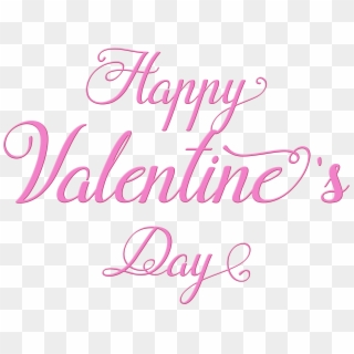 Happy Valentine's Day Pink Text Transparent Png Image - Happy Valentine Day Text Png, Png Download