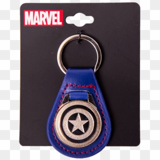 Captain America Shield Leather Keychain - Marvel Comics, HD Png Download