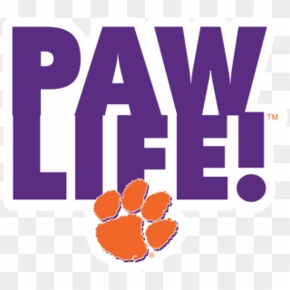 Vertical With Paw - Paw Life Clemson, HD Png Download