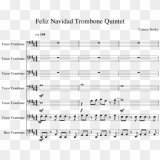Feliz Navidad Trombone Quintet Sheet Music Composed, HD Png Download
