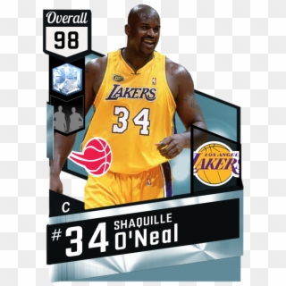 '01 Shaquille O'neal Myteam Pink Diamond Card - Nba Player Card, HD Png Download
