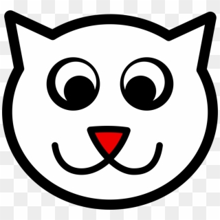 Beautiful Cat Clipart 8 Of Head - Cat Face Outline Black And White, HD Png Download