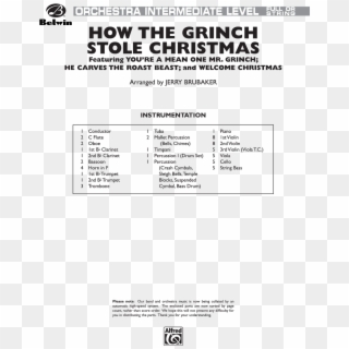 How The Grinch Stole Christmas Thumbnail - Hedwig's Theme Sheet Music, HD Png Download