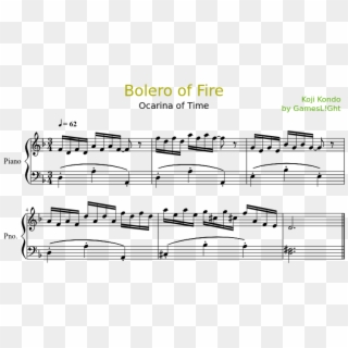 Bolero Of Fire Sheet Music Composed By Koji Kondo By - Peter And The Wolf Music Duck, HD Png Download