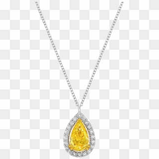 Fancy Intense Yellow Pear Shaped Diamond Necklace - Locket, HD Png Download