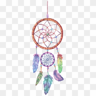 Image Free Stock Dreamcatcher Watercolor Painting Illustration - Dream Catcher Drawing Colorful, HD Png Download