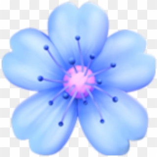 Flowers Blue Emoji Tumblr Sticker Png Flower Tumblr - Pink Flower Emoji Png, Transparent Png