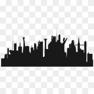 Onlinelabels Clip Art - Futuristic City Skyline Silhouette, HD Png Download