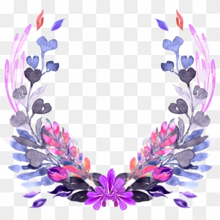 Floral Wreath Frame Flowers Floralwreath, HD Png Download