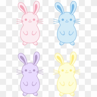 Set Of Four Cute Easter Free Clip - Adorable Easter Bunny Cartoon, HD Png Download