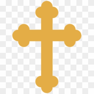 Cross Gold Christian Orthodox Three Buds - Greek Orthodox Cross Png, Transparent Png