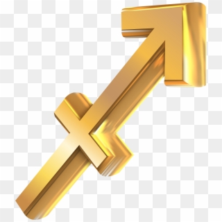 Sagittarius 3d Gold Zodiac Sign Png Clip Art Image - Cross, Transparent Png