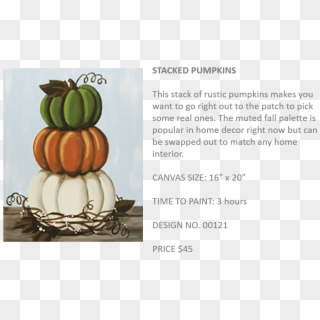 Stacked-pumpkins - Pumpkin Painting On Board, HD Png Download