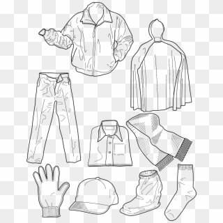 Scarce Spring Clothes Coloring Pages Winter Clothing - Am Thankful For Food And Clothing Coloring Page, HD Png Download