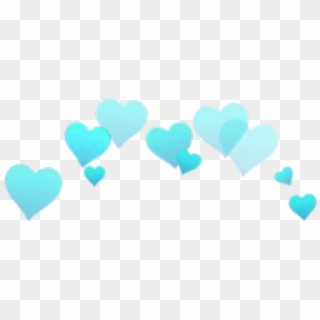 Heart Blue Blueheart Crown Heartcrown - Blue Heart Emoji Crown, HD Png Download