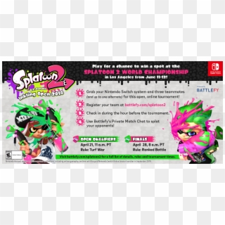 Learn How To Register Your Team, Along With One Alternate - Splatoon 2 Inkling Open, HD Png Download