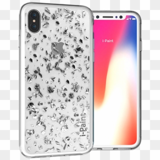 I-paint Glitter Flakes Case For Iphone X Silver - Iphone Xs, HD Png Download