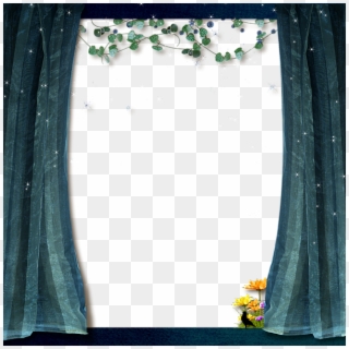 Transparent Frame Transparent Blue Curtains - Transparent Curtain Frames Png, Png Download