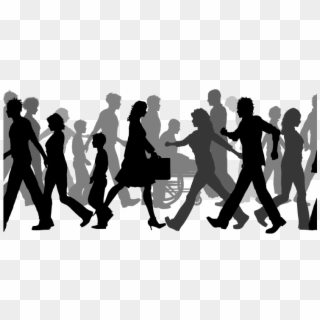 Silhouette Person Transprent Png - Crowd Of People Walking Silhouette, Transparent Png