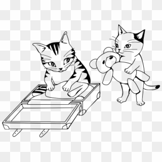 Cat In Suitcase Png Free - Coloring Travel, Transparent Png