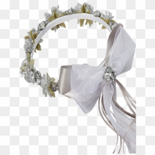 Silver Floral Crown Wreath Handmade With Silk Flowers, - Flower, HD Png Download