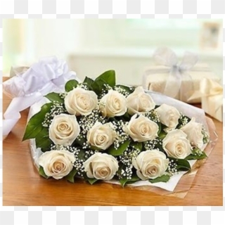 Perfectly Wrapped White Roses - Dozen White Roses, HD Png Download