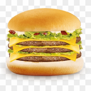 Mcdonald's Double Cheeseburger - Triple Cheeseburger Png, Transparent Png