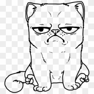 Grumpy Cat Coloring Page, HD Png Download